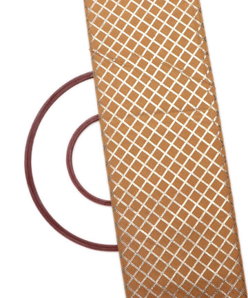 golden checks pattern gotta raw silk fabric 1